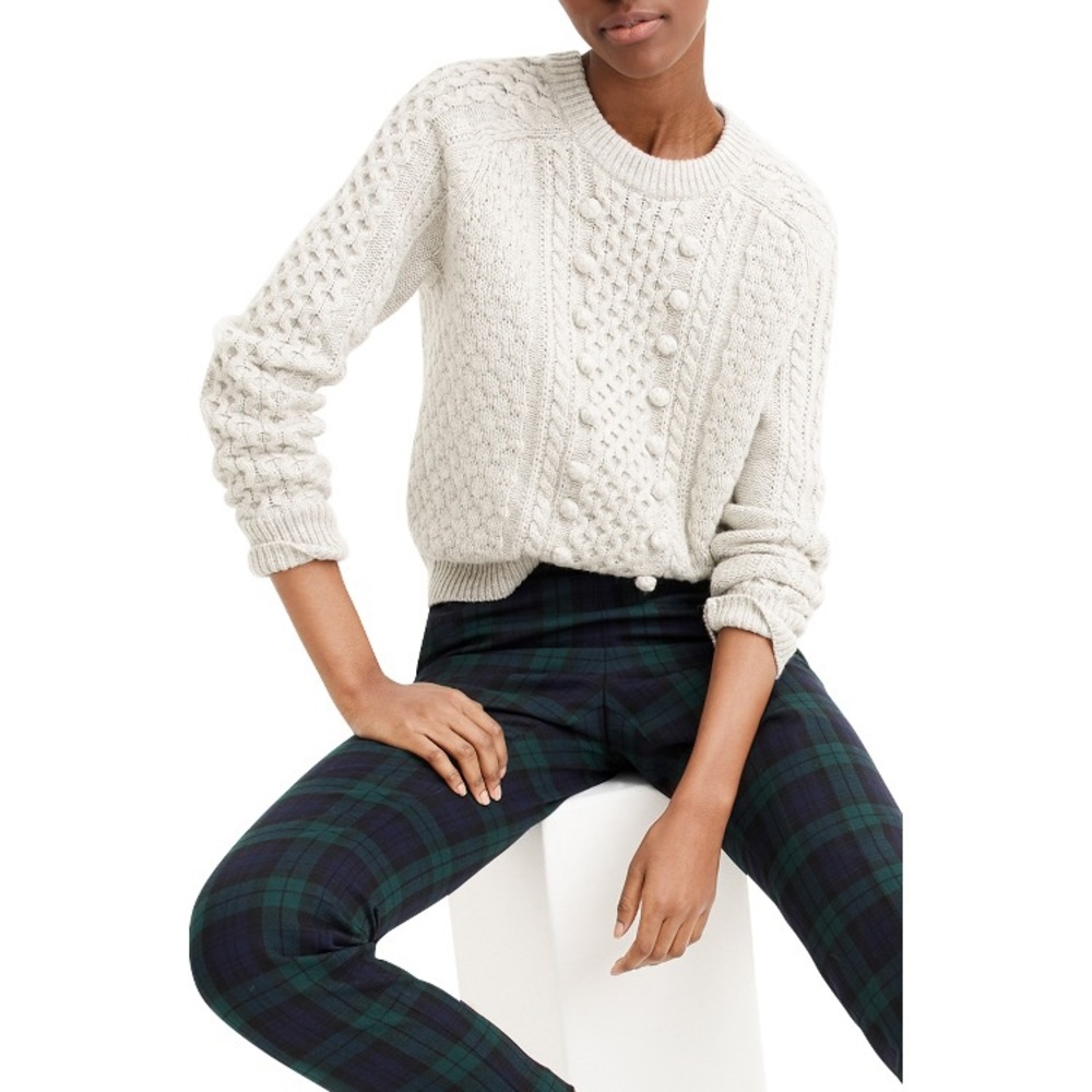 J. Crew Popcorn Cable Knit Fisherman’s Sweater
